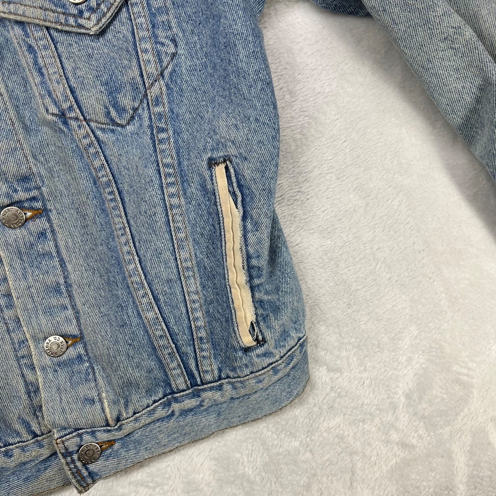 Vintage‎ Arizona Jean Co. Trucker Jacket Men's Blue Denim Pockets Button Front - Picture 7 of 12